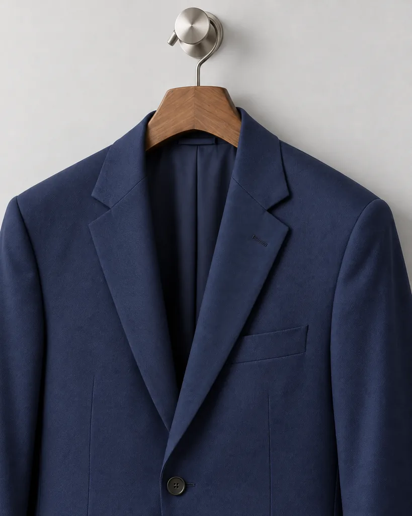 Classic Business Suit — collar, lapels and shoulders · design visualisation
