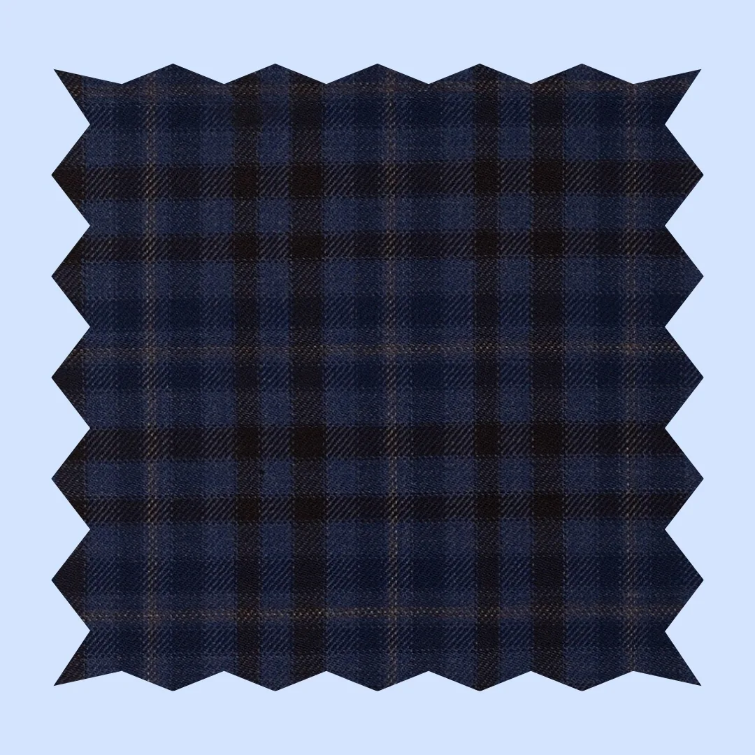 Deep Ocean Blue Check